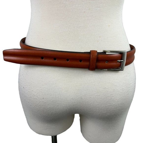 NWT NORDSTROM Brown Leather Belt with Silver Buckle (34/85) - Picture 6 of 6